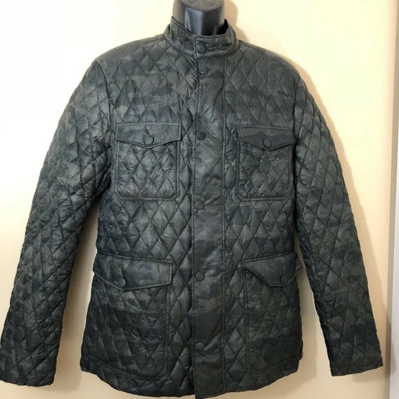 ETRO PAISLEY OLIVE CAMO QUILTED MEN'S JACKET